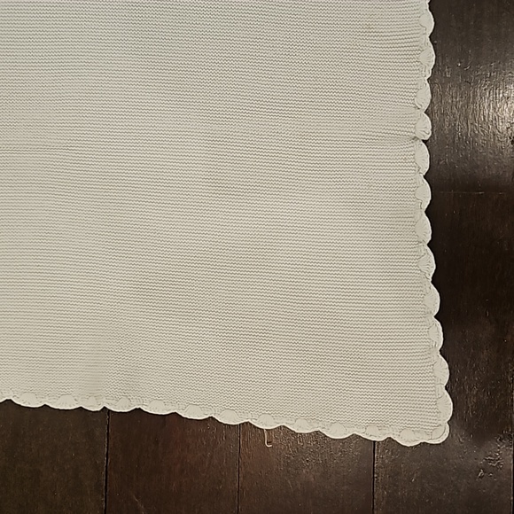 BABY BOY JACADI KNIT LIGHT BLUE SCALLOPED BLANKET $109 - Picture 3 of 5